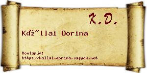 Kállai Dorina névjegykártya