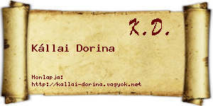 Kállai Dorina névjegykártya